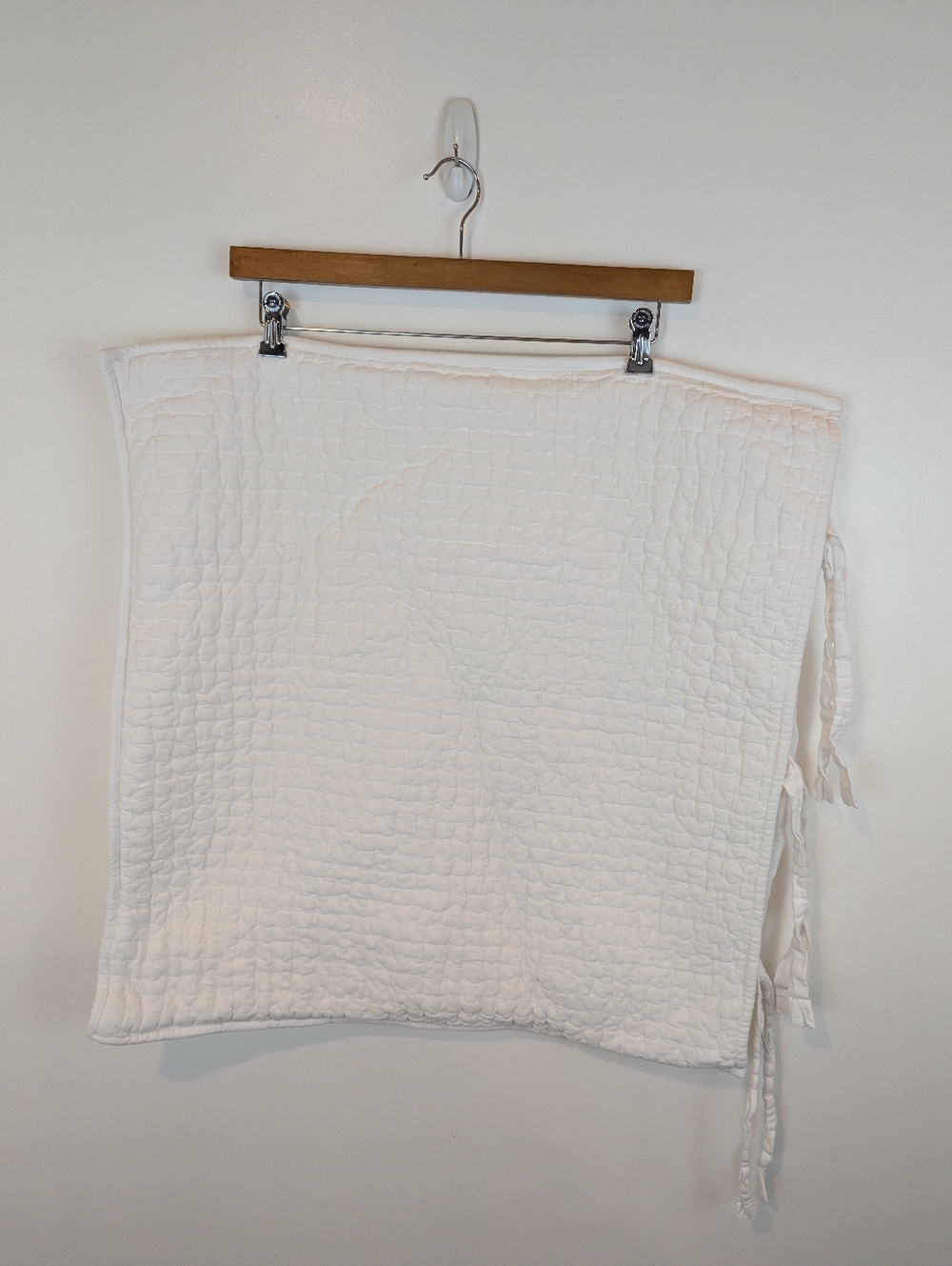 Set of 2 Pottery Barn Pick-Stitch Handcrafted Cotton Linen Quilted Shams White